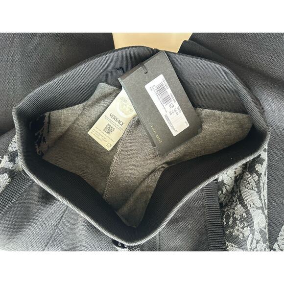 Versace Knit Barocco Jacquard Black Wool/Silk Pants L (50) 1013253 IT NWT $1525 - Picture 16 of 16